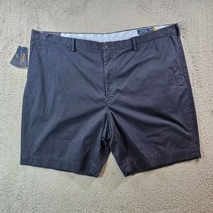 NWT Polo Ralph Lauren Chino Shorts Mens 50B Flat Front Classic Fit 9"‎ Navy Blue